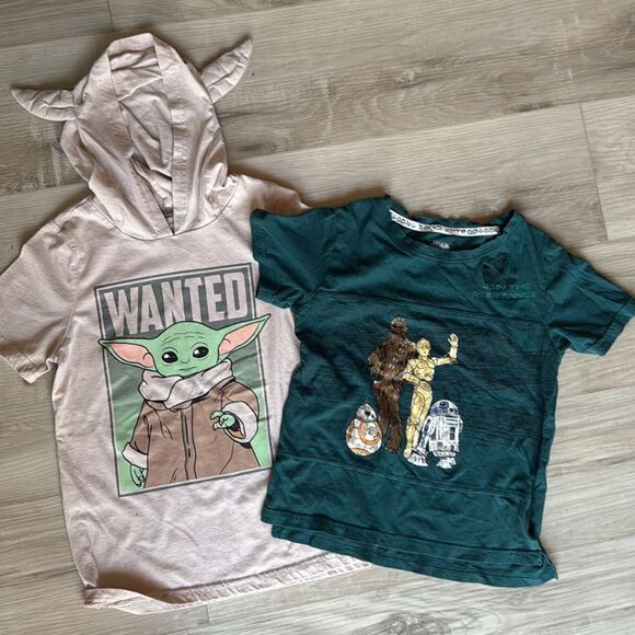 Star Wars Tops, Set of 2, Yoda, hooded Size small 5/6 - Picture 2 of 5